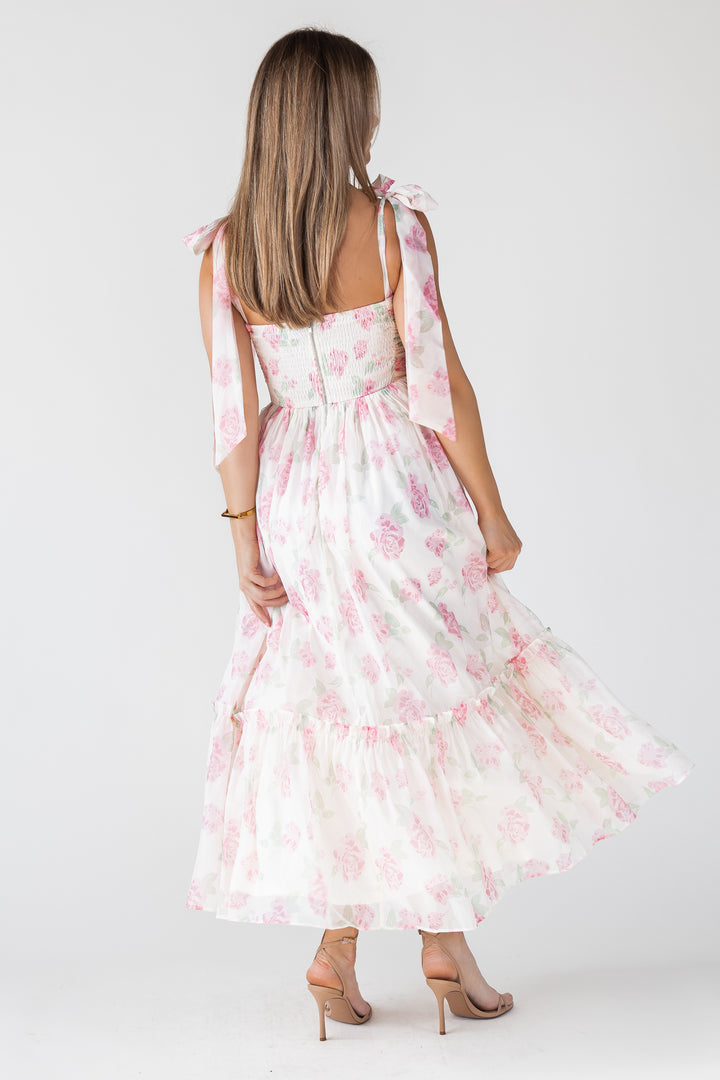 Sweet Serenade Blush Floral Maxi Dress