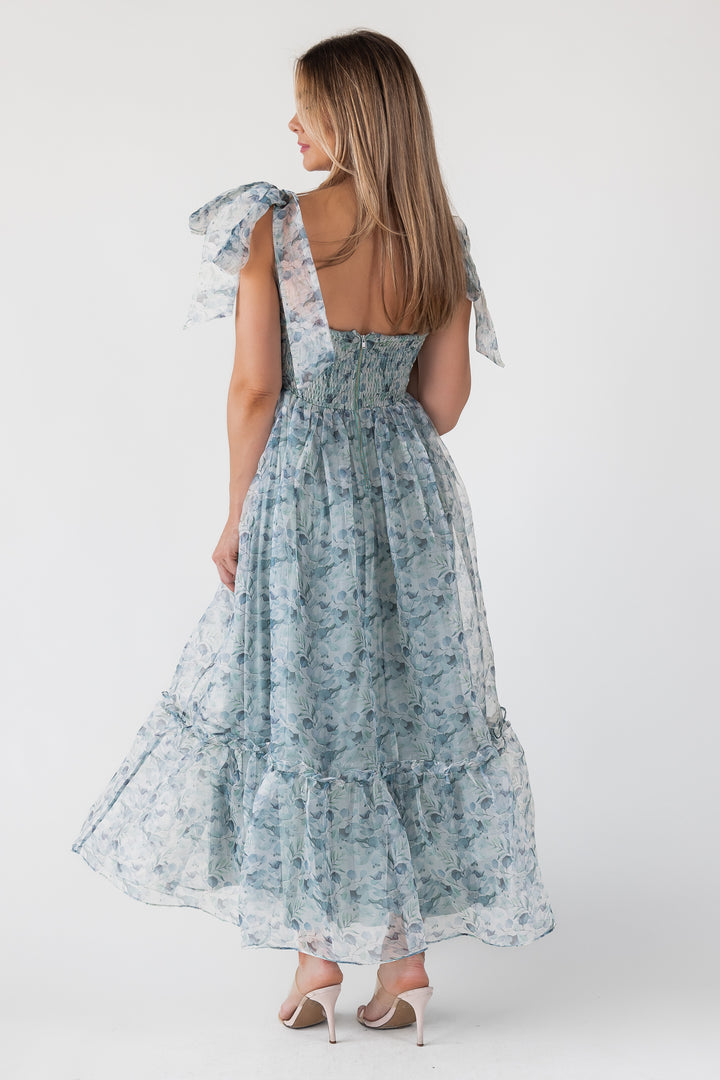 Sweet Serenade Green Floral Corset Dress