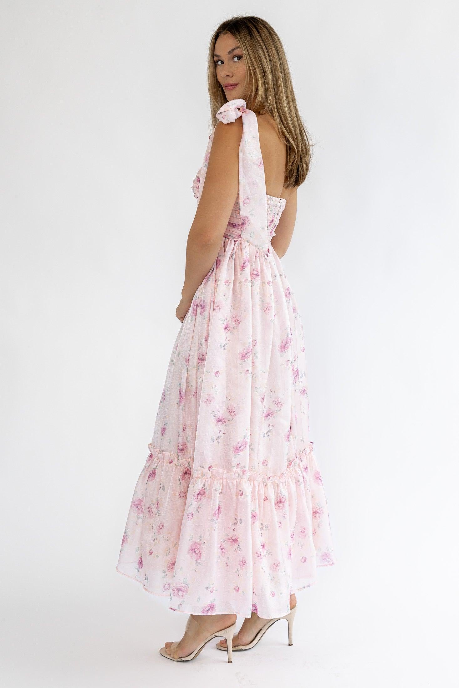 Sweet Serenade Rose Pink Corset Dress - Final Sale