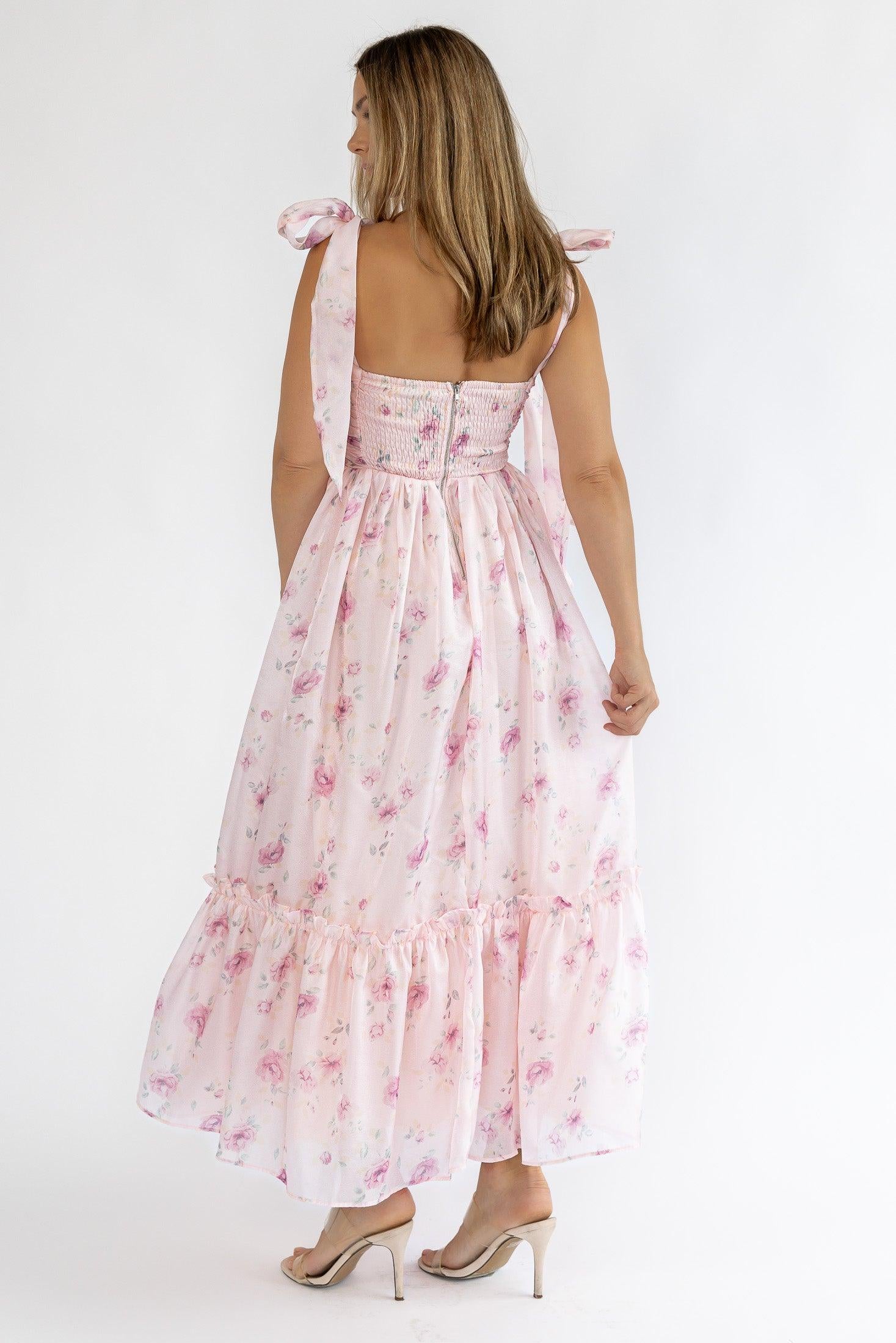 Sweet Serenade Rose Pink Corset Dress - Final Sale