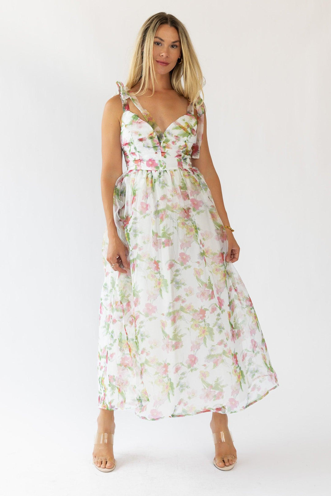 Thalia Floral Tie Shoulder Maxi Dress - Final Sale