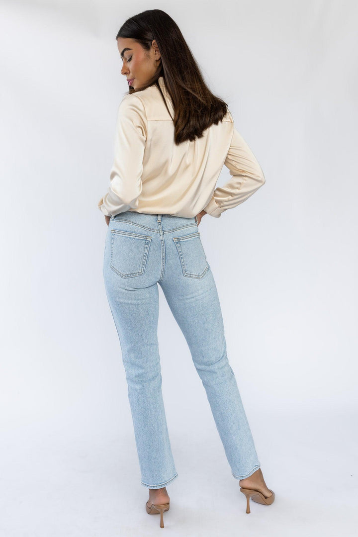 Vanessa Light Wash Straight Denim - Final Sale