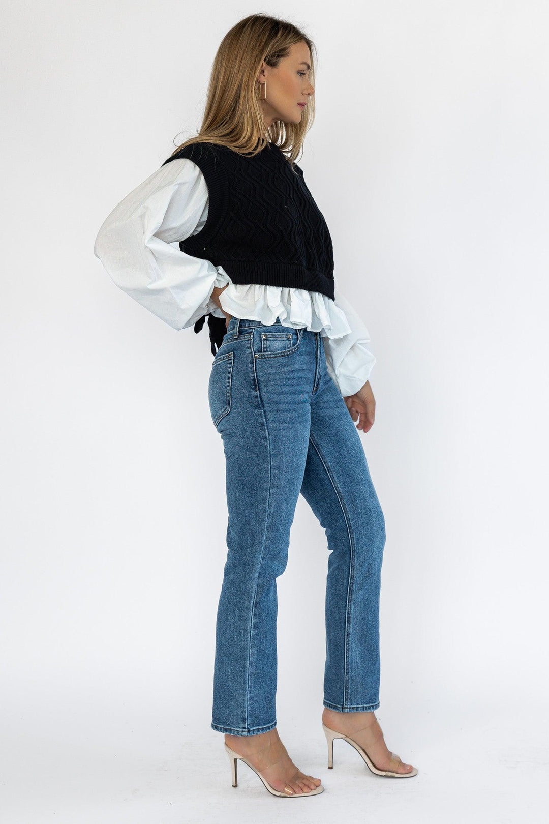 Vanessa Medium Wash Straight Denim - Final Sale