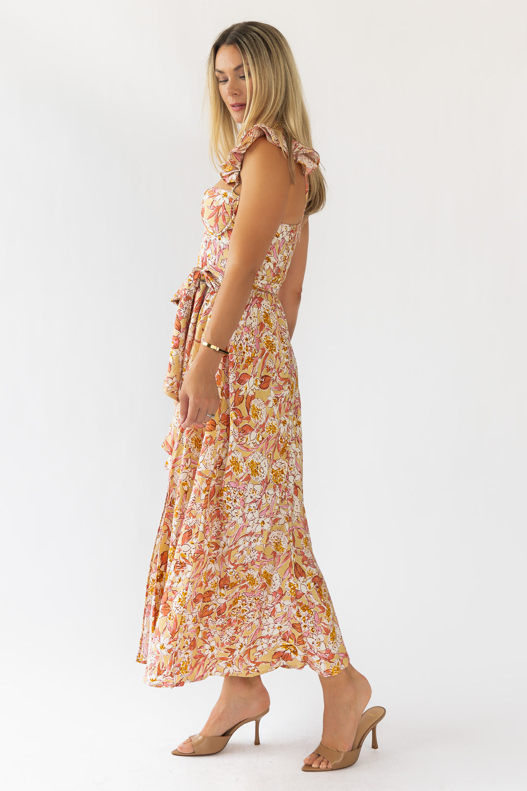 Vara Corset Floral Maxi Dress