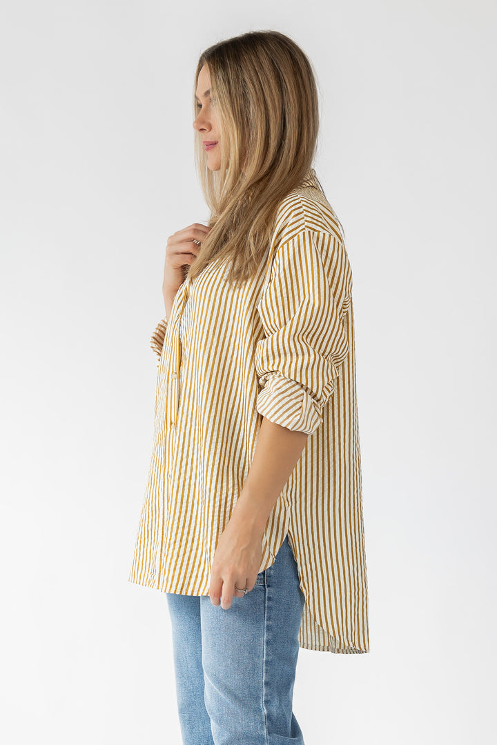 Wesley Gold Stripe Top - Final Sale