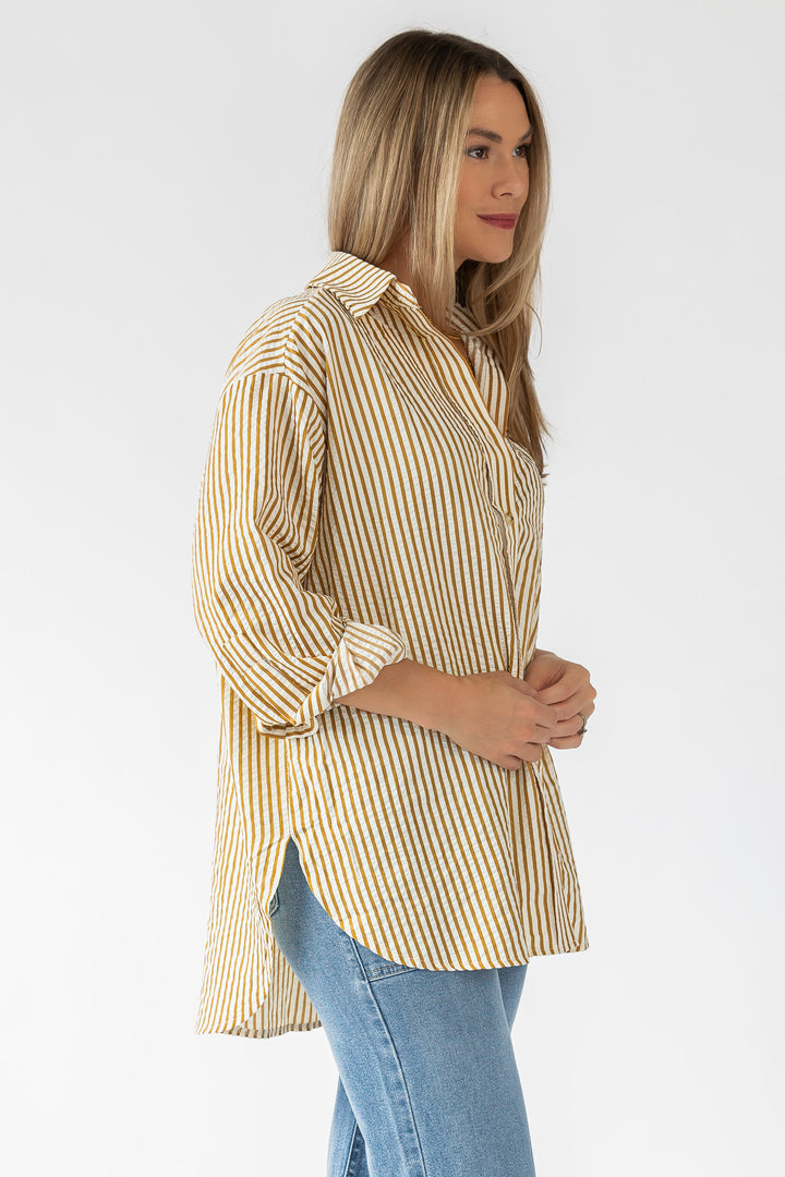 Wesley Gold Stripe Top - Final Sale