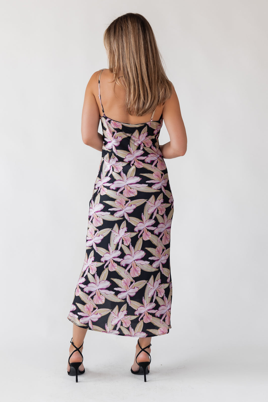 Willah Black Floral Midi Dress - Final Sale