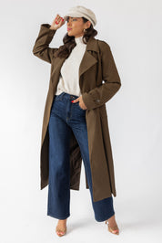 Wynn Khaki Belted Long Coat