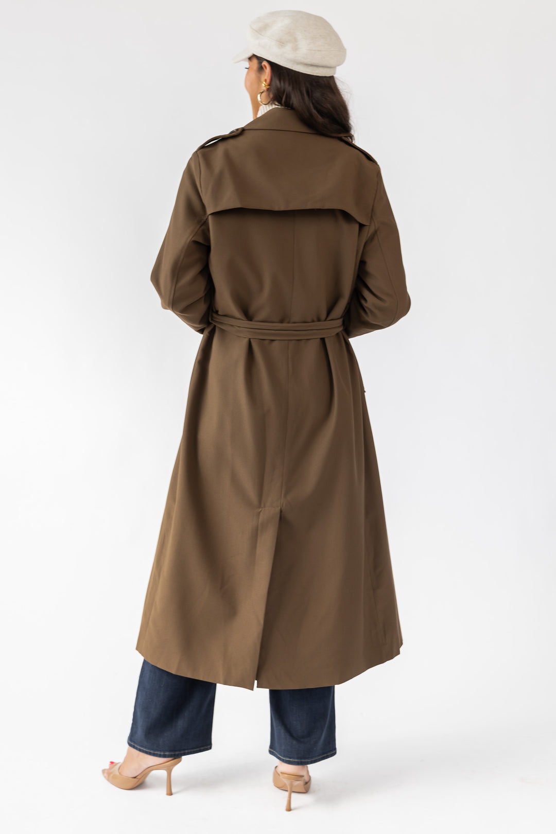 Wynn Khaki Belted Long Coat - Final Sale