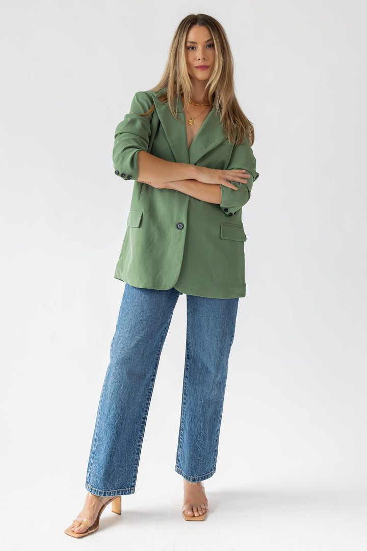 Yara Sage Oversized Blazer