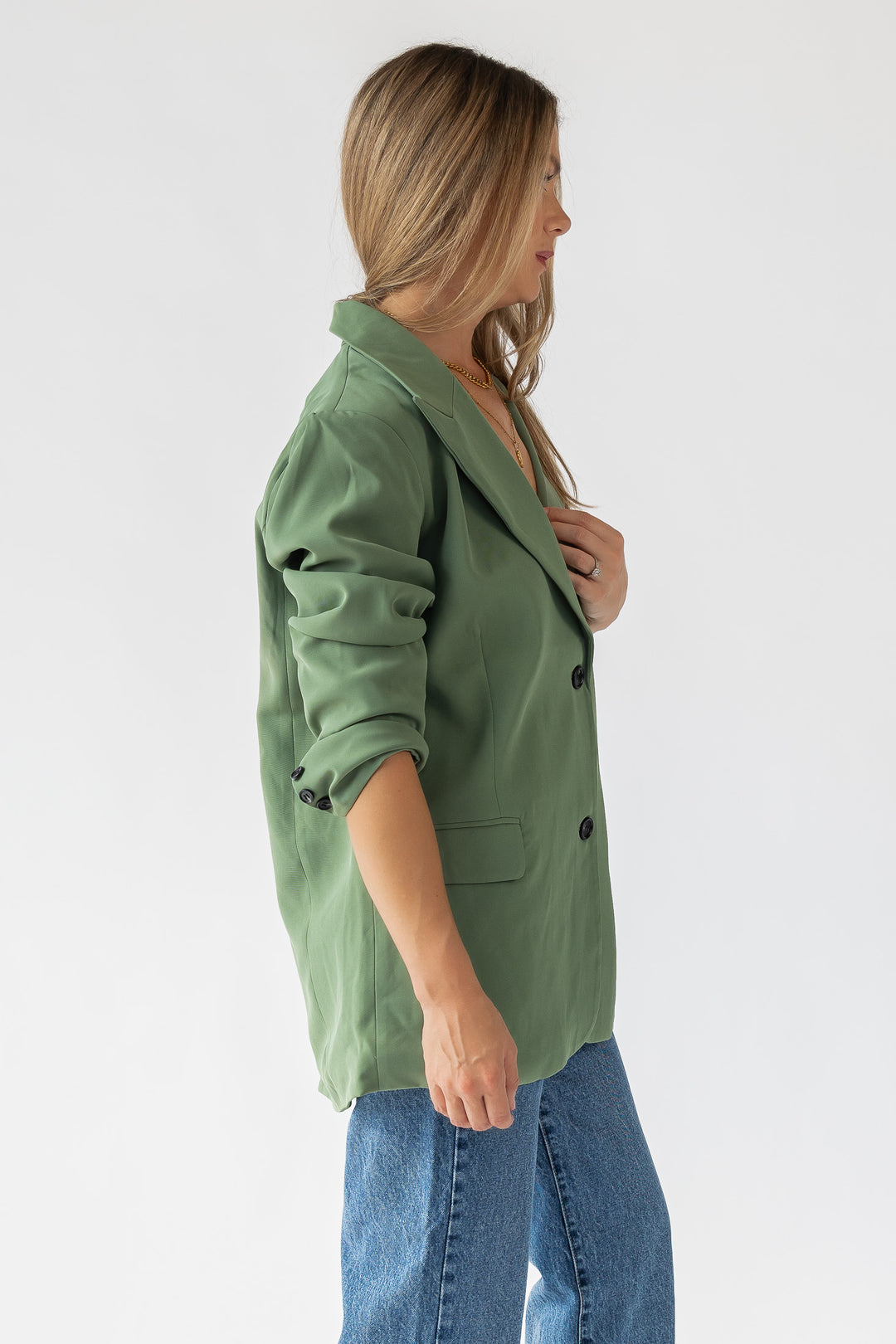 Yara Sage Oversized Blazer