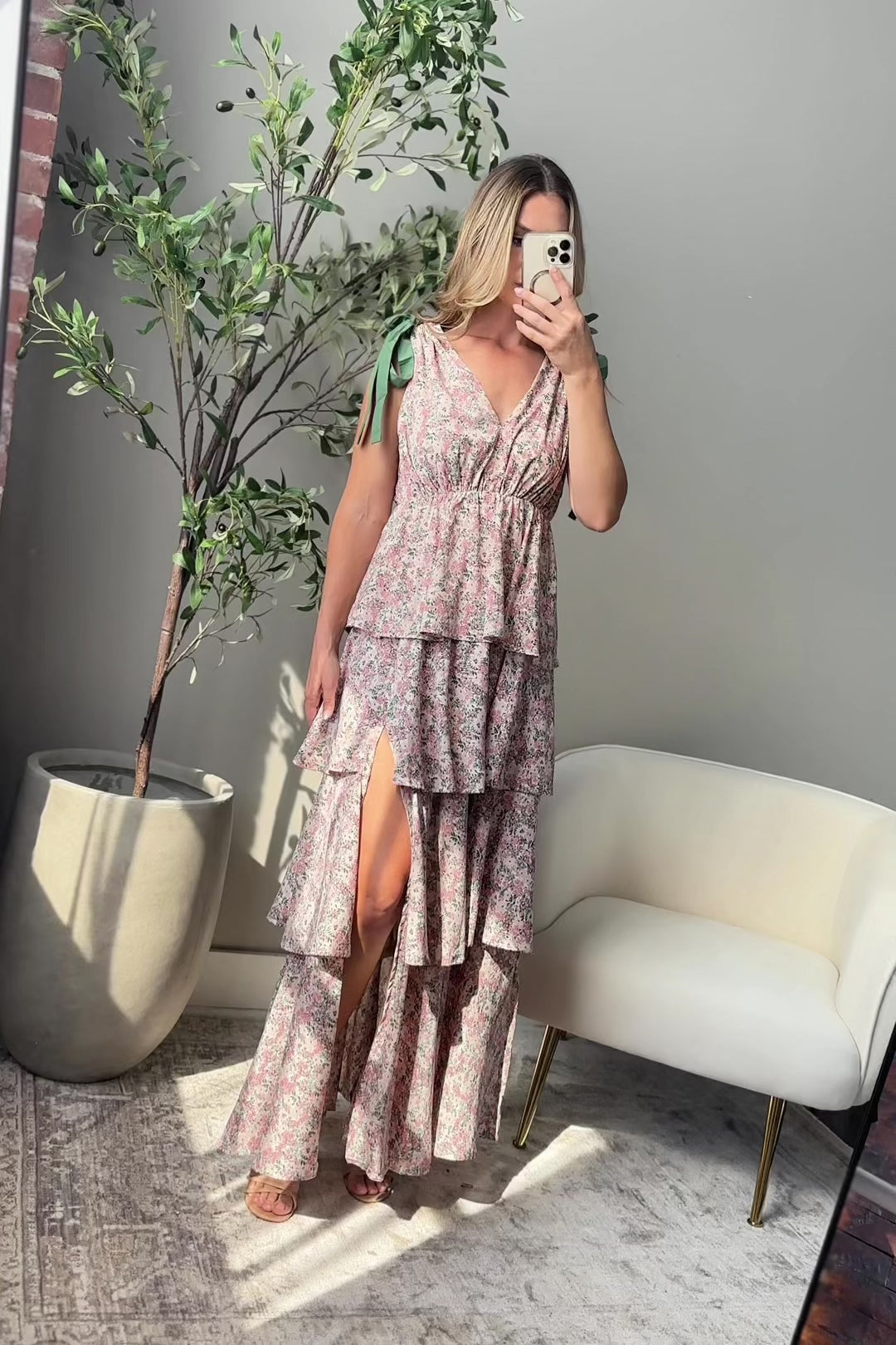 Shaina Slate Floral Maxi Dress