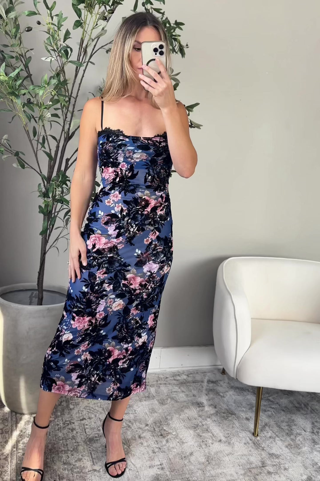 Inez Blue Floral Maxi Dress - Final Sale