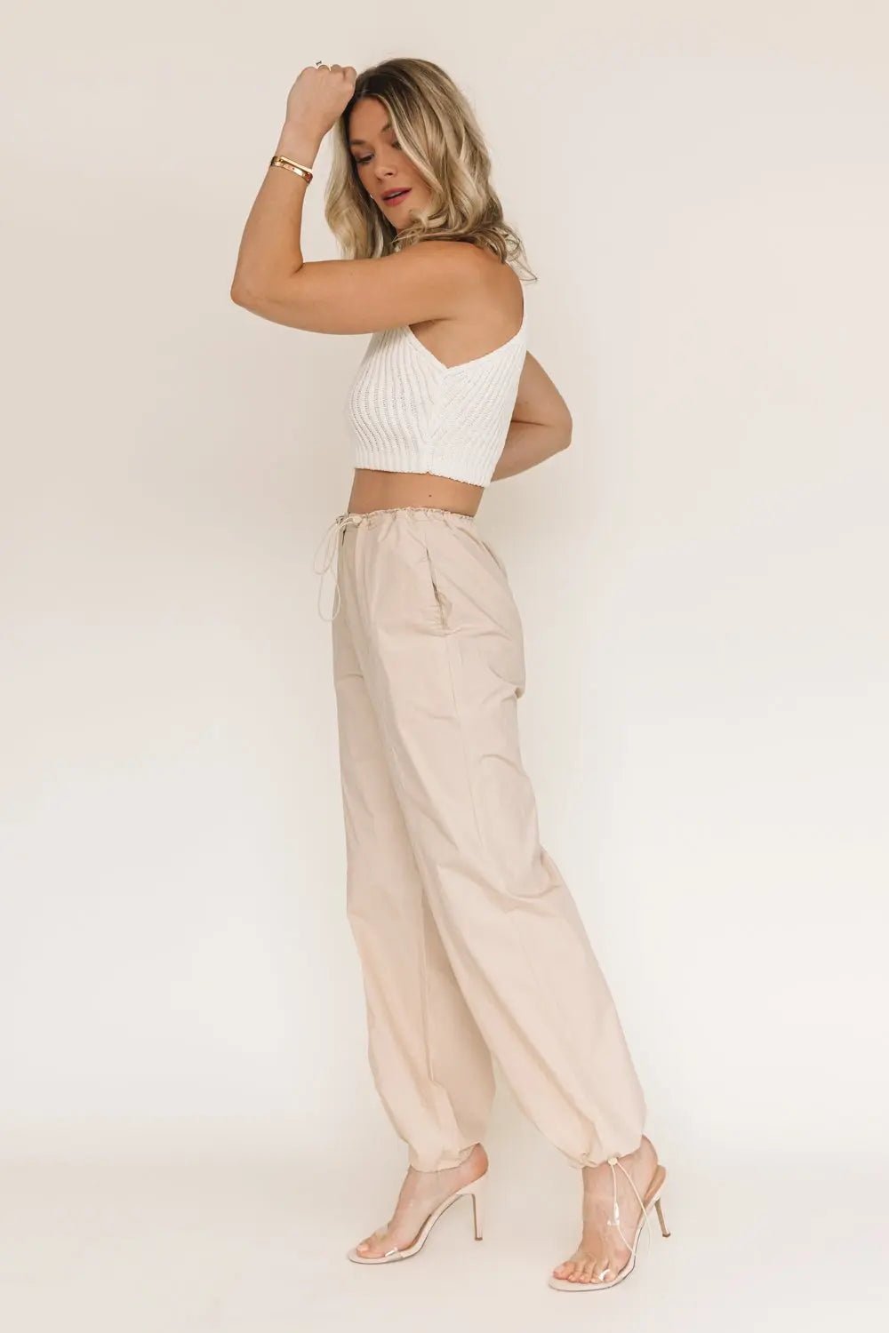 Style Swap Khaki Parachute Pants: Versatile Chic for the Modern Woman